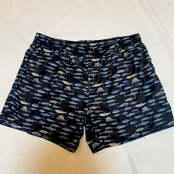 AFTCO XXL Mens Swim Shorts Fish Blue Pockets Very Good Fishermancore Preppy - Picture 1 of 9